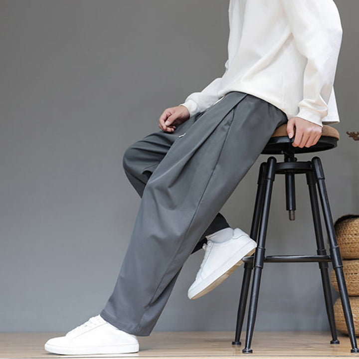 Buddha Stones秋冬 無地 ストレートレッグデザイン メンズ ハーレムパンツ ポケット付き - image 8