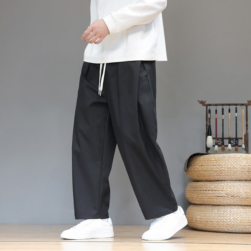 Buddha Stones秋冬 無地 ストレートレッグデザイン メンズ ハーレムパンツ ポケット付き - image 26