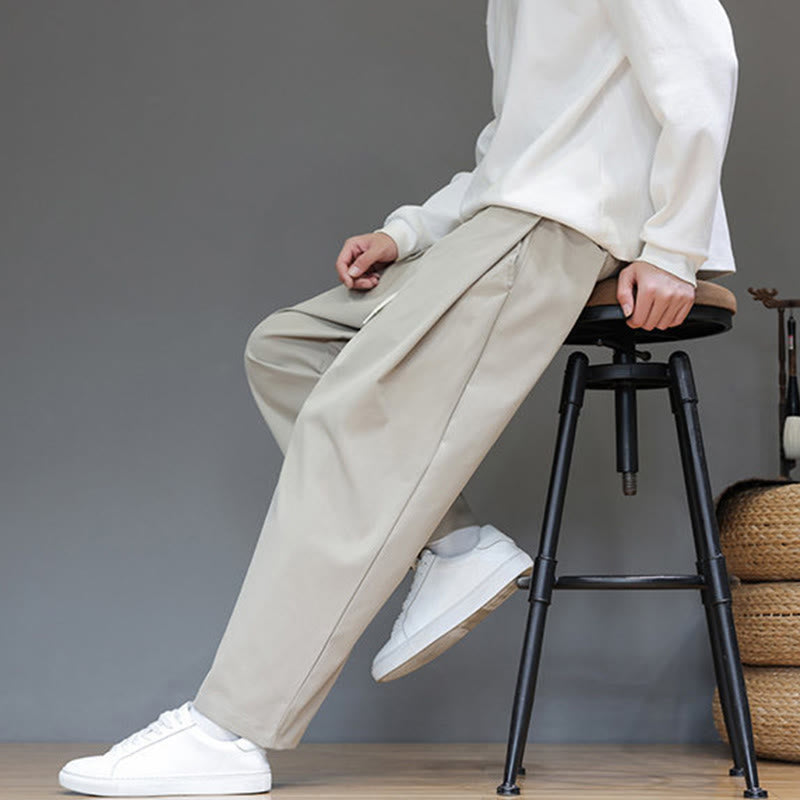 Buddha Stones秋冬 無地 ストレートレッグデザイン メンズ ハーレムパンツ ポケット付き - image 20