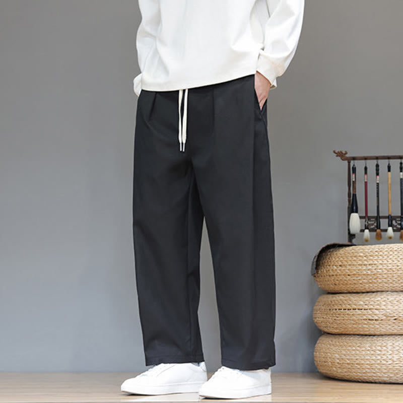 Buddha Stones秋冬 無地 ストレートレッグデザイン メンズ ハーレムパンツ ポケット付き - image 28