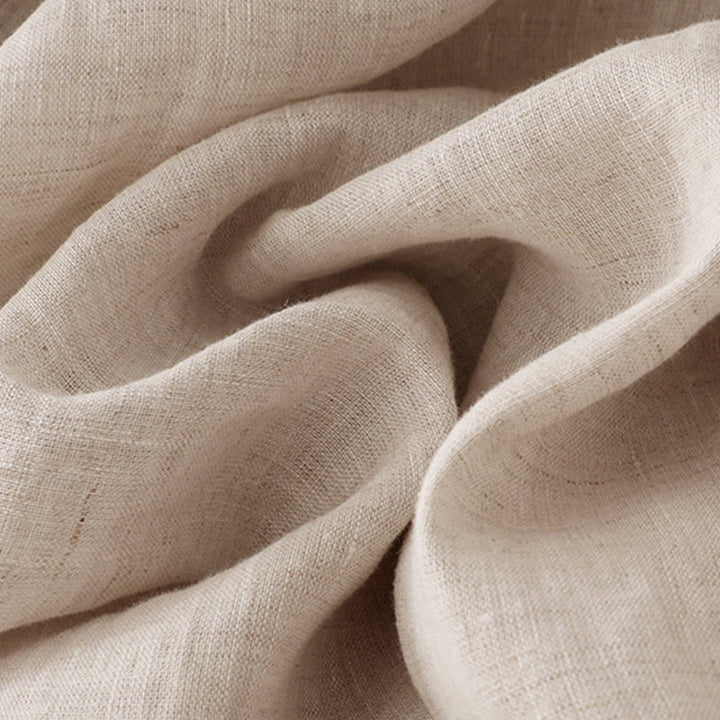 Buddha Stonesベージュ ボタン ラペルデザイン 長袖 コットン ミディドレス ポケット付き - image 7