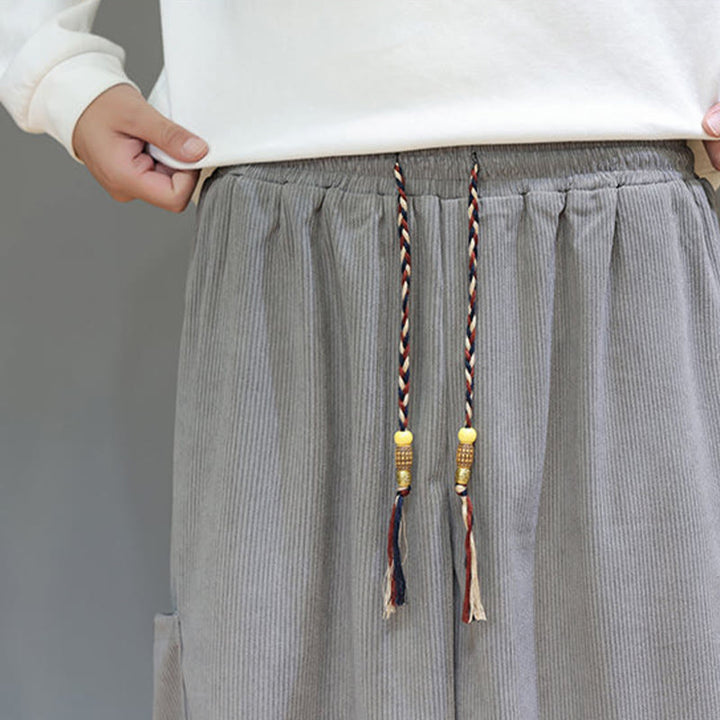 Buddha Stones春の無地メンズアンクル丈コットンパンツ（ポケット付き） - image 16