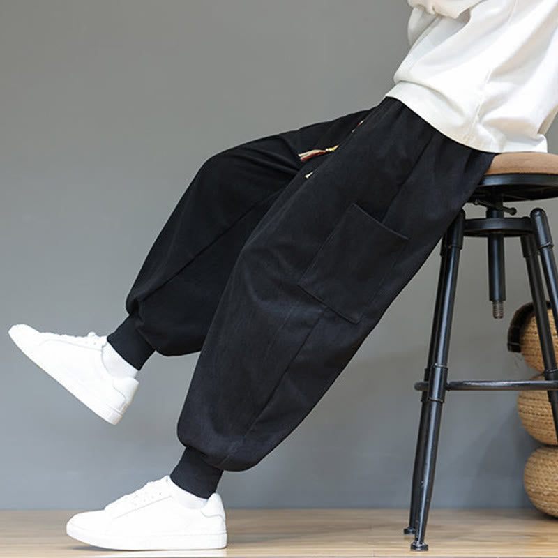 Buddha Stones春の無地メンズアンクル丈コットンパンツ（ポケット付き） - image 28