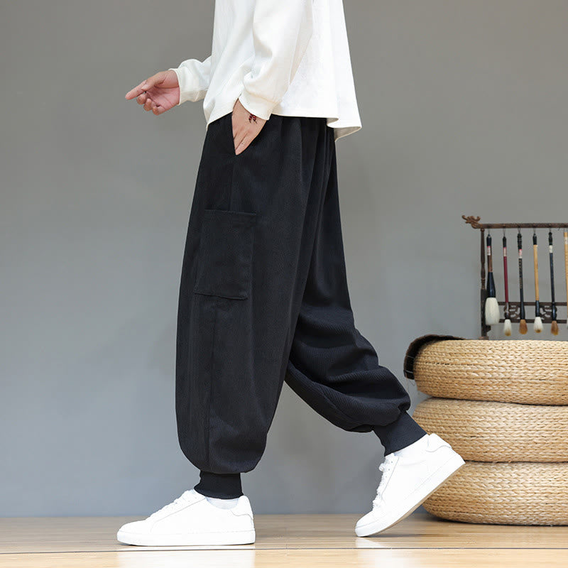 Buddha Stones春の無地メンズアンクル丈コットンパンツ（ポケット付き） - image 26