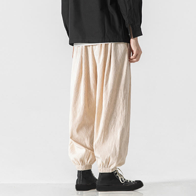 Buddha Stones無地 ドローストリング 伸縮性袖口デザイン メンズ コットンパンツ ポケット付き - image 27