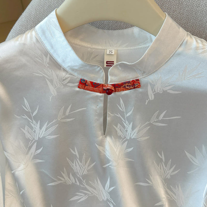 Buddha Stonesカエルボタン 龍の花 竹 ジャカードデザイン レディース ベスト ウエストコート シャツ - image 10