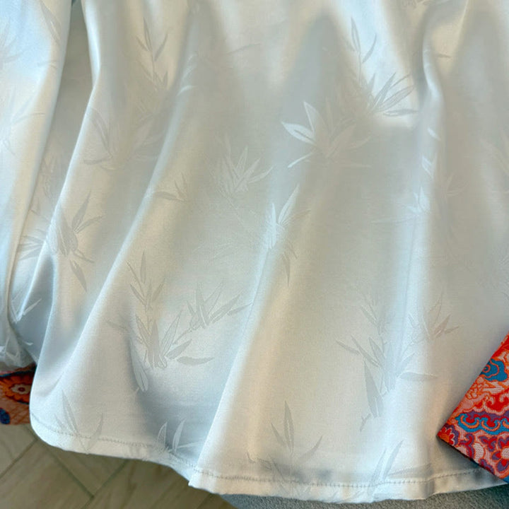 Buddha Stonesカエルボタン 龍の花 竹 ジャカードデザイン レディース ベスト ウエストコート シャツ - image 11