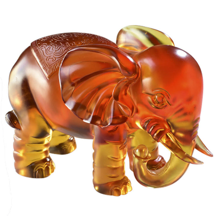 Buddha Stonesイエロー リュウリ クリスタル 象の鼻 上下デザイン 強さ 家の装飾 - image 23