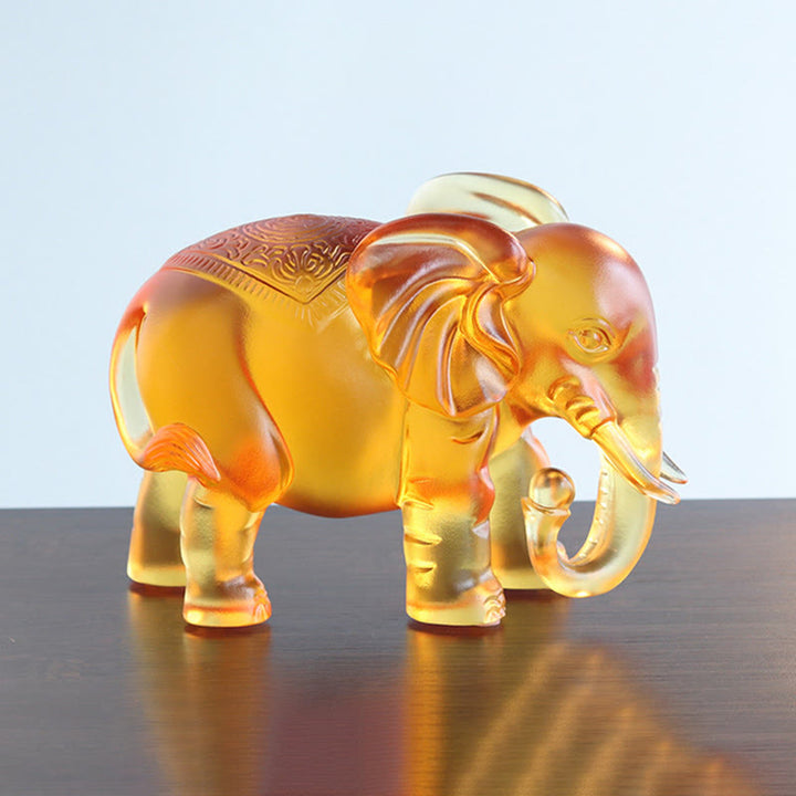 Buddha Stonesイエロー リュウリ クリスタル 象の鼻 上下デザイン 強さ 家の装飾 - image 13