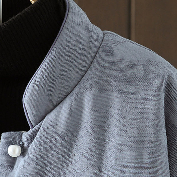 Buddha Stonesカエルボタン 無地 柄 レディース 長袖 コットン 厚手 ジャケット 花柄 カフス付き - image 3