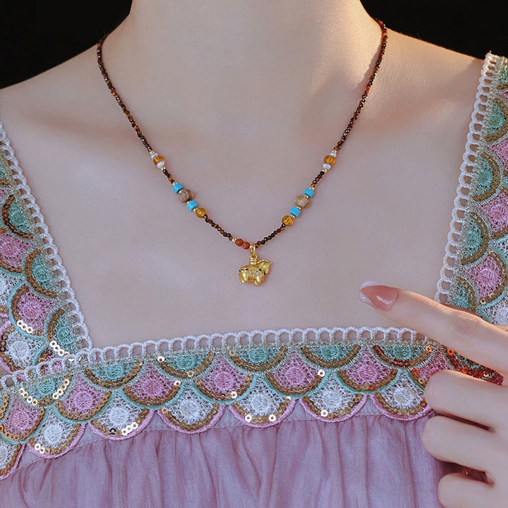 Buddha Stonesタイガーアイのお守り 金運 午年 ネックレス ペンダント - image 3