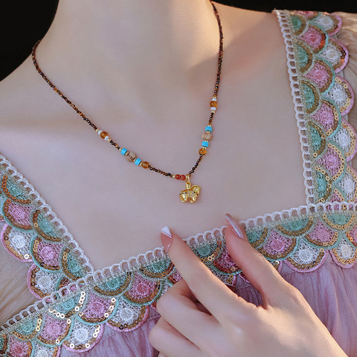 Buddha Stonesタイガーアイのお守り 金運 午年 ネックレス ペンダント - image 4