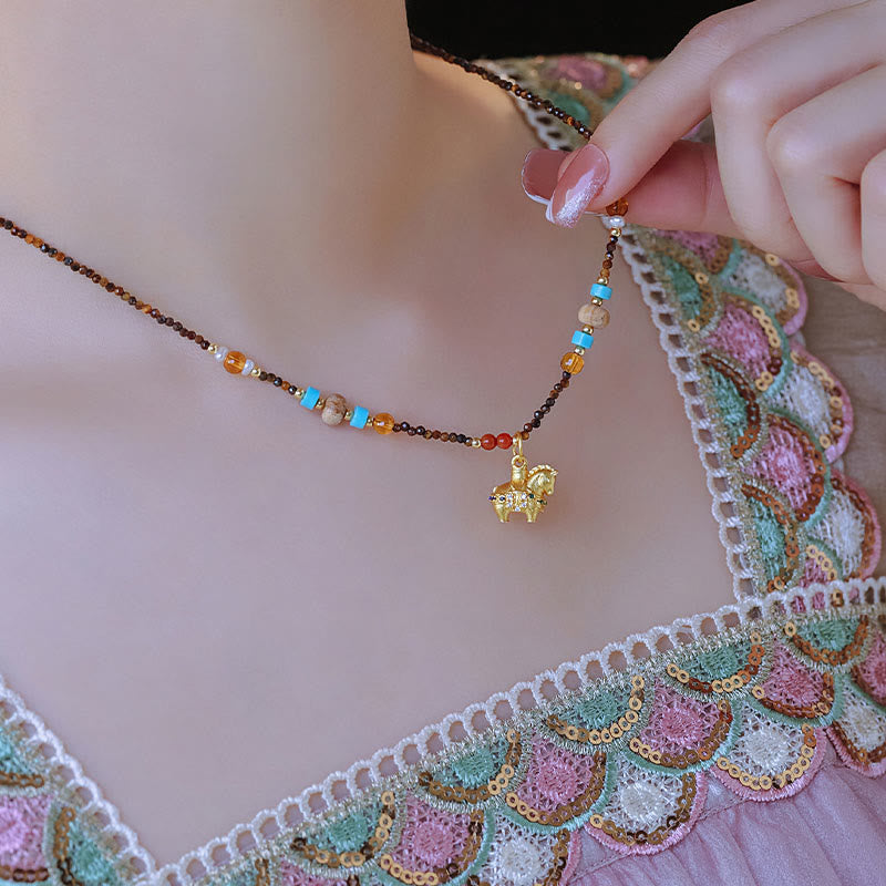 Buddha Stonesタイガーアイのお守り 金運 午年 ネックレス ペンダント - image 8