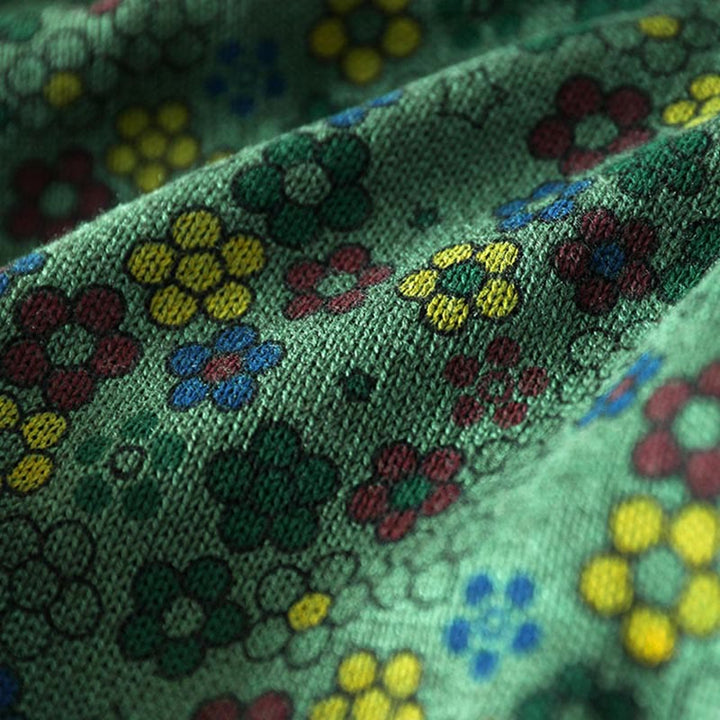 Buddha Stonesカラフルフラワー柄 レディース コットン 長袖 セーター ポケット付き - image 8