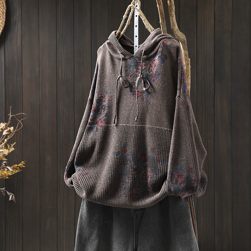 Buddha Stonesレディース ニット フローラル コットン 長袖 フード付きセーター - サドルブラウン - US4-6、 UK/AU8-10、 EU36-38 (F) - image 22