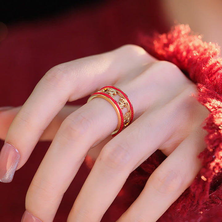 Buddha Stones金運 午年 銅製良縁祈願リング - image 9