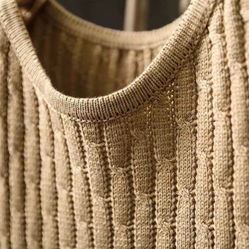 Buddha Stones冬用パッチワークデザイン 長袖 クルーネック レディース コットンセーター - image 4