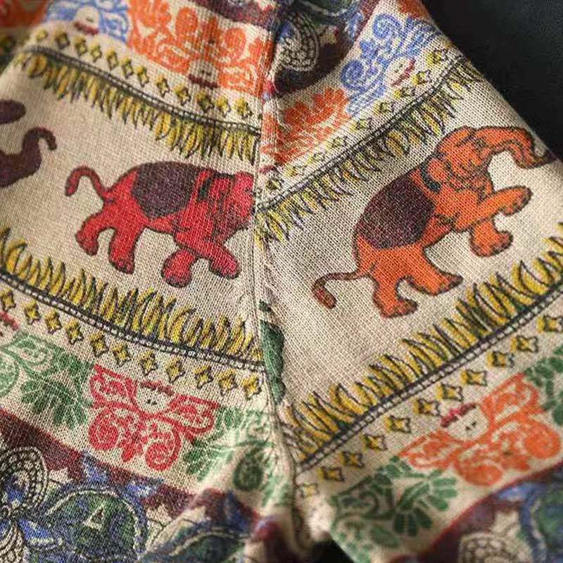 Buddha Stones秋 象柄 ニット コットン レディース 長袖 セーター ポケット付き - image 10