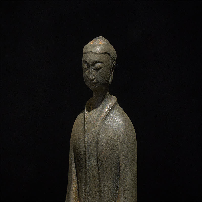 Buddha Stones手作り 釈迦牟尼仏 鉄粉 錆 鋳造 樹脂 像 家の装飾 - image 6