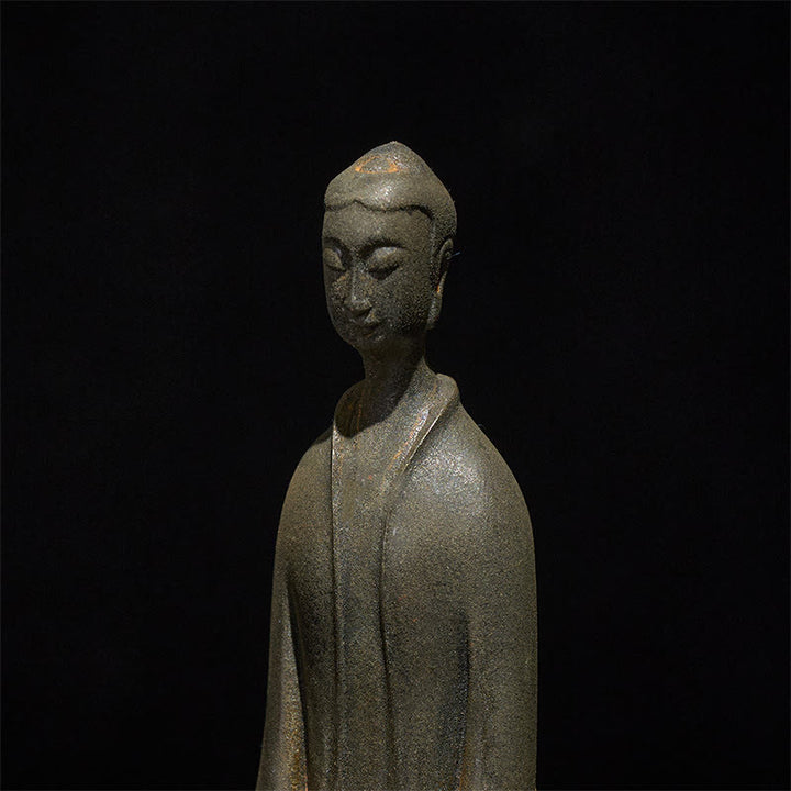 Buddha Stones手作り 釈迦牟尼仏 鉄粉 錆 鋳造 樹脂 像 家の装飾 - image 6