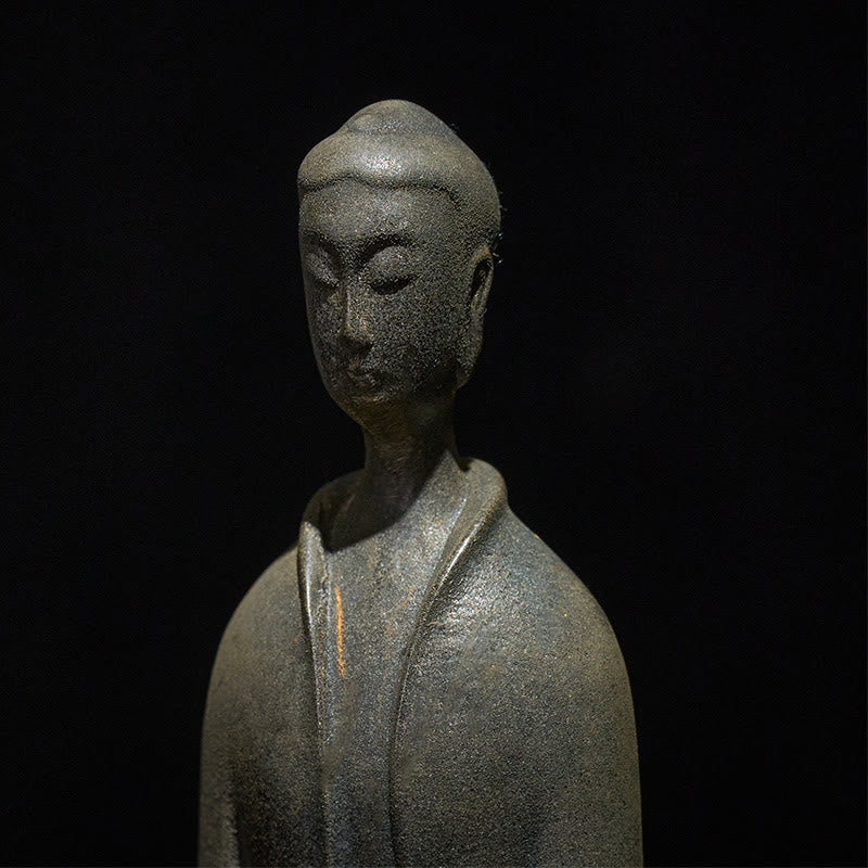 Buddha Stones手作り 釈迦牟尼仏 鉄粉 錆 鋳造 樹脂 像 家の装飾 - image 13