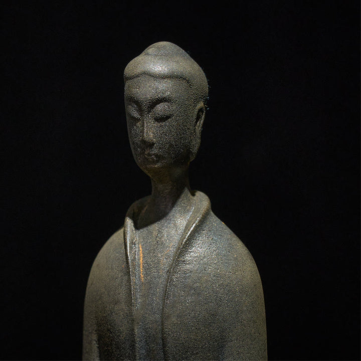 Buddha Stones手作り 釈迦牟尼仏 鉄粉 錆 鋳造 樹脂 像 家の装飾 - image 13