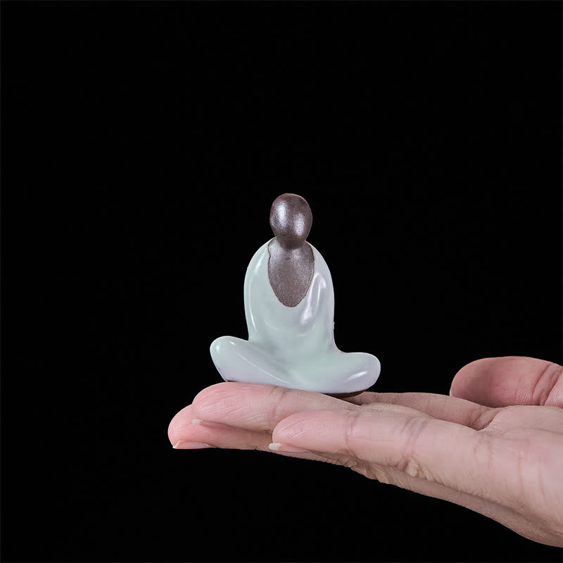 Buddha Stones小型無形の仏瞑想 陶器 禅 室内装飾 4×2.5×5cm - image 5