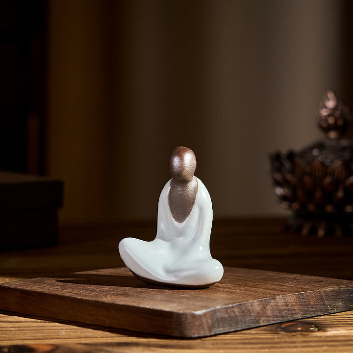 Buddha Stones小型無形の仏瞑想 陶器 禅 室内装飾 4×2.5×5cm - image 4