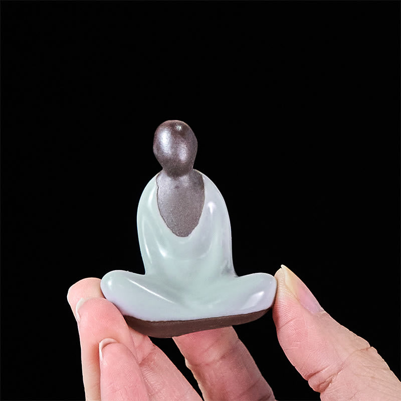 Buddha Stones小型無形の仏瞑想 陶器 禅 室内装飾 4×2.5×5cm - image 6