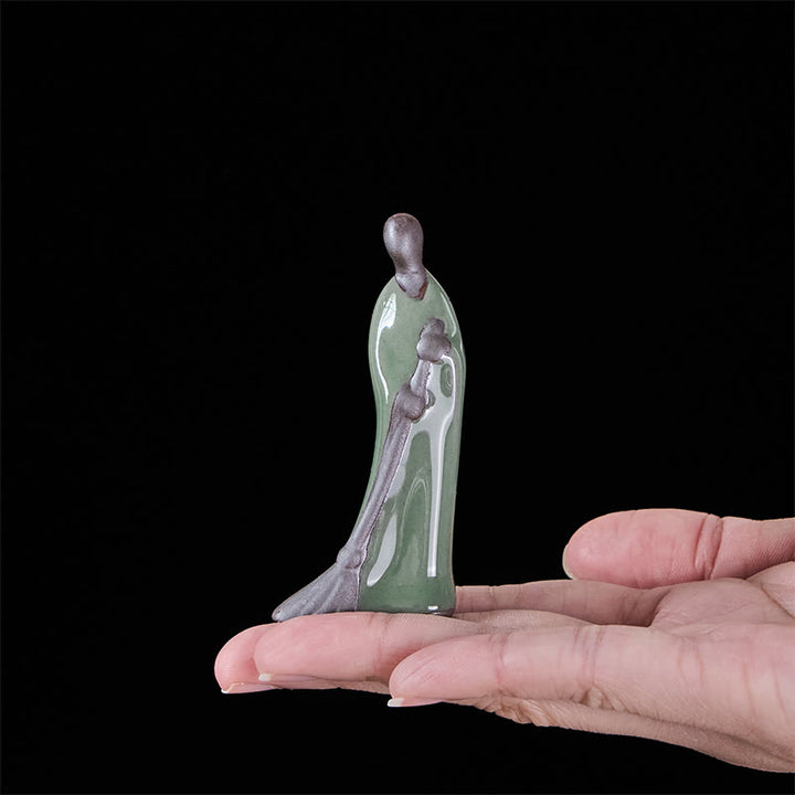Buddha Stones小さな無形の仏掃除僧 陶器像 家の装飾 3.5*1.5*7cm - image 5