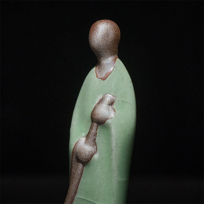 Buddha Stones小さな無形の仏掃除僧 陶器像 家の装飾 3.5*1.5*7cm - image 7