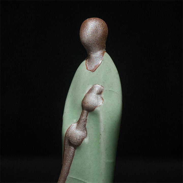 Buddha Stones小さな無形の仏掃除僧 陶器像 家の装飾 3.5*1.5*7cm - image 7