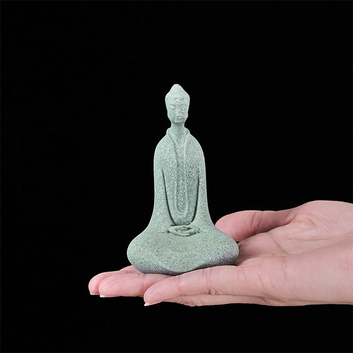 Buddha Stones瞑想用仏像 砂岩製 家庭用 卓上装飾 6×4.5×9.5cm - image 5