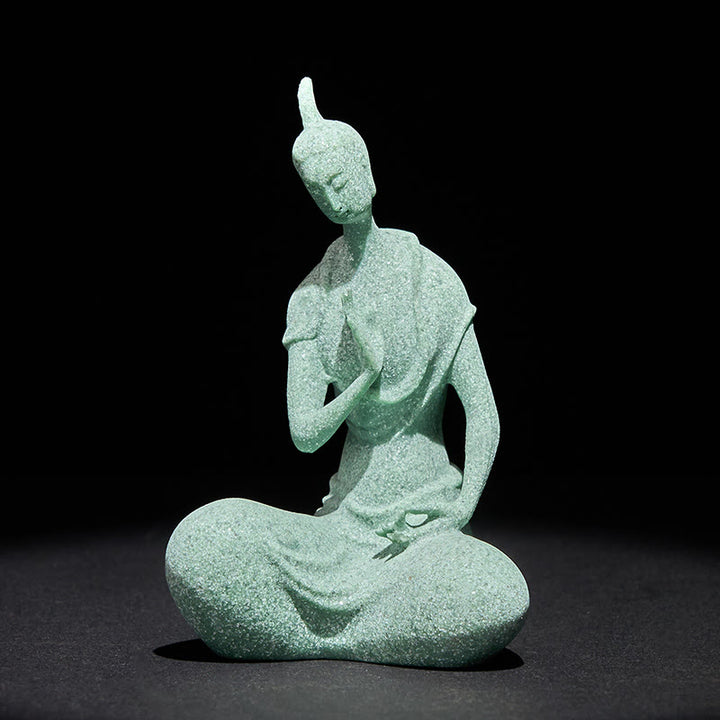 Buddha Stones傾聴仏像 砂岩 室内装飾 6.5×5.5×9.5cm - 仏像 6.5×5.5×9.5cm - image 0