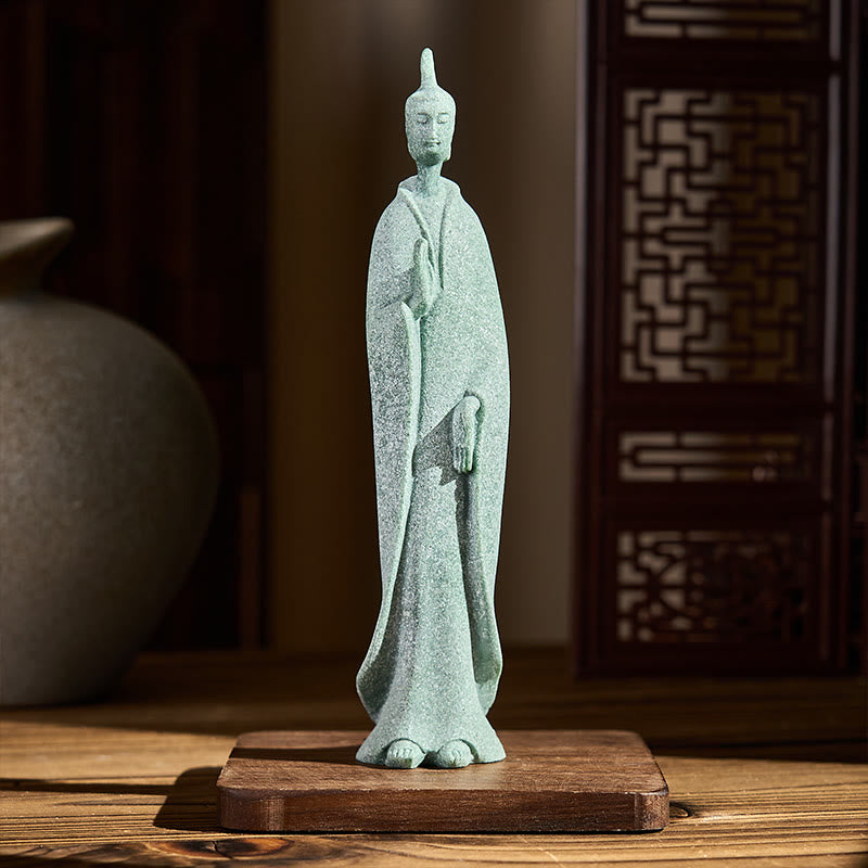 Buddha Stones瞑想用仏陀立像 砂岩製 室内装飾 3.8×6.5×17cm - image 1