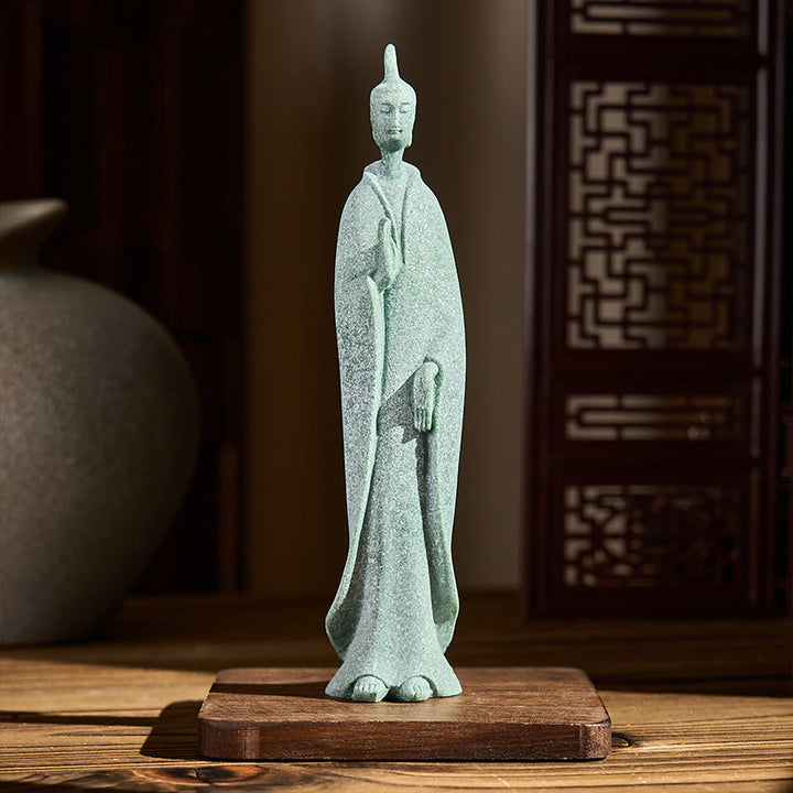 Buddha Stones瞑想用仏陀立像 砂岩製 室内装飾 3.8×6.5×17cm - image 1