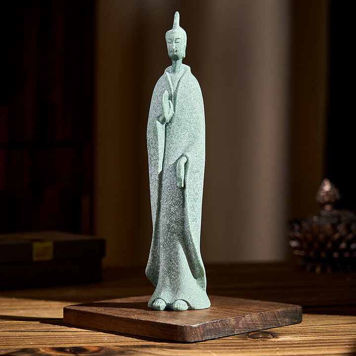 Buddha Stones瞑想用仏陀立像 砂岩製 室内装飾 3.8×6.5×17cm - image 2