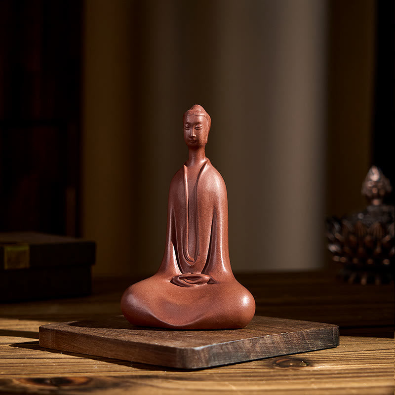 Buddha Stones無形の仏紫粘土 静寂 家庭用 机上装飾 5.7×9.6 cm - image 2