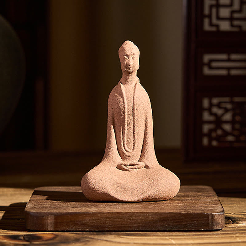 Buddha Stones座像 祈り 陶器 禅 室内装飾 5*3*8.5cm - image 1