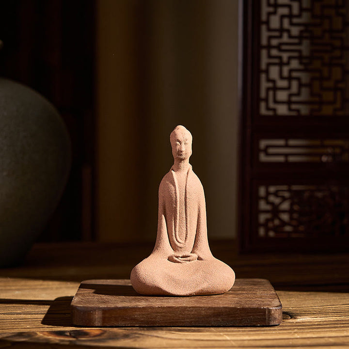 Buddha Stones座像 祈り 陶器 禅 室内装飾 5*3*8.5cm - image 4