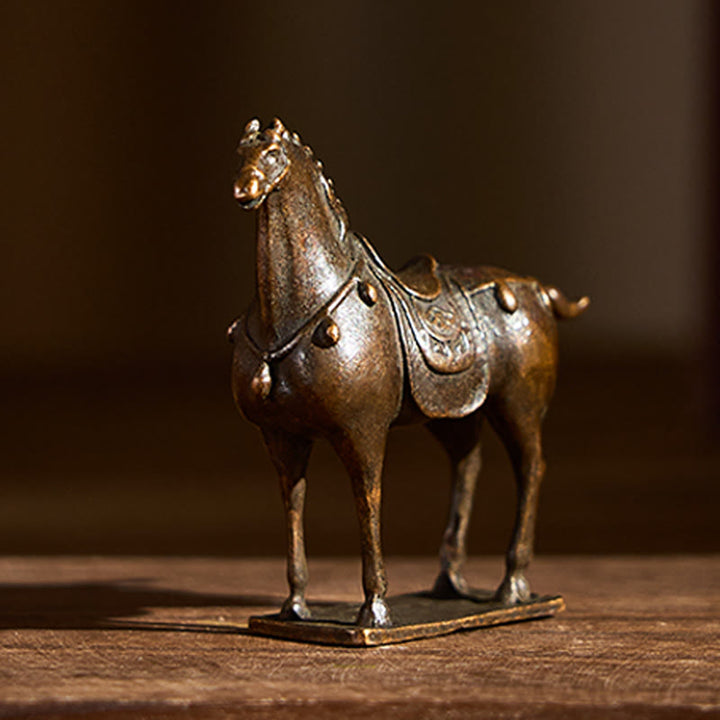 Buddha Stones古代 ブラウン 馬年 合金製 ホームデコレーション 5.8×4.7 cm - image 1