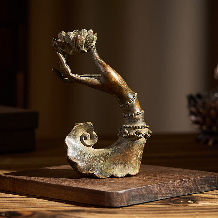 Buddha Stonesクラシック仏陀の手 蓮 合金 ホームデコレーション 4.7*2.9*8.4 cm - image 3