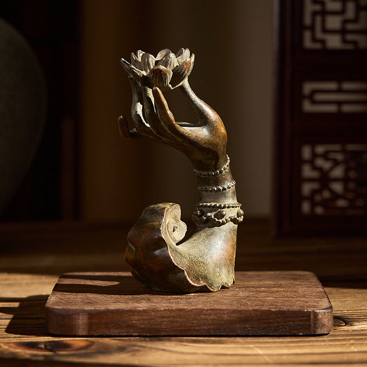 Buddha Stonesクラシック仏陀の手 蓮 合金 ホームデコレーション 4.7*2.9*8.4 cm - image 4