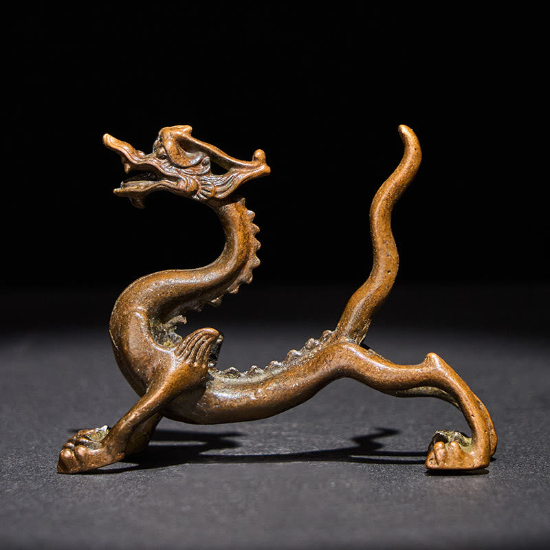 Buddha Stonesミニドラゴン 合金 幸運 守護 ホームデコレーション 7.6*2.5*5.4 cm - ドラゴン 7.6×2.5×5.4cm - image 0