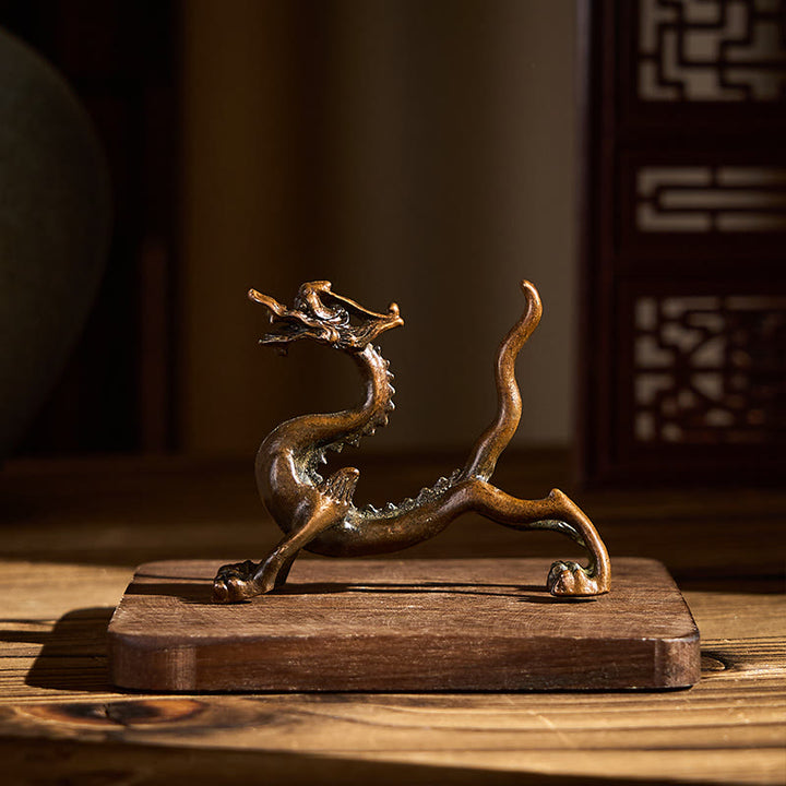 Buddha Stonesミニドラゴン 合金 幸運 守護 ホームデコレーション 7.6*2.5*5.4 cm - image 3