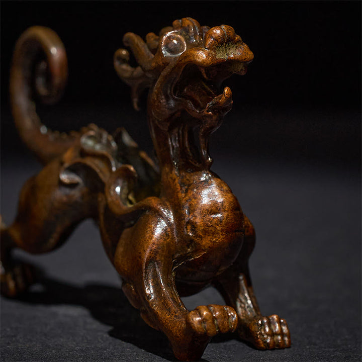 Buddha Stones風水 小型 貔貅 合金 富と幸運 装飾 9.2*2.4*5.2 cm - image 6