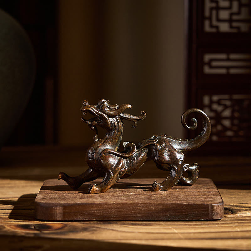 Buddha Stones風水 小型 貔貅 合金 富と幸運 装飾 9.2*2.4*5.2 cm - image 3