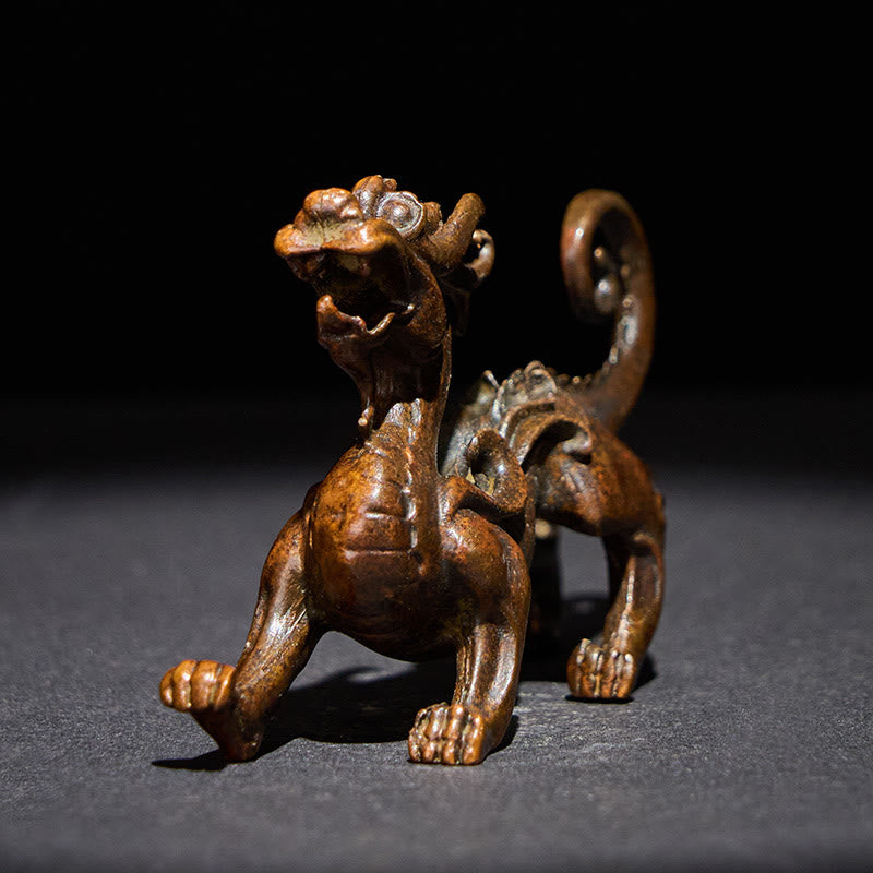 Buddha Stones風水 小型 貔貅 合金 富と幸運 装飾 9.2*2.4*5.2 cm - image 1