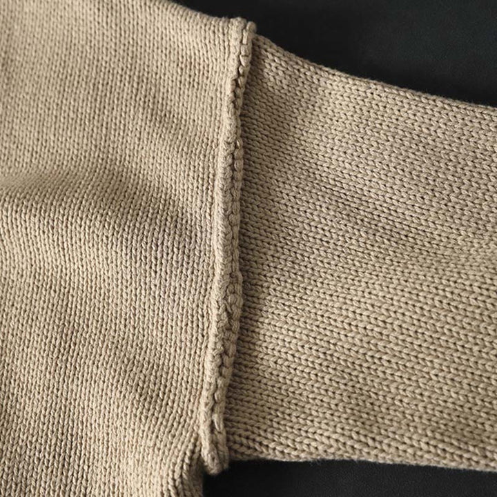 Buddha Stonesパッチワーク図柄ボタンコットンレディース長袖カーディガンセーター - image 6