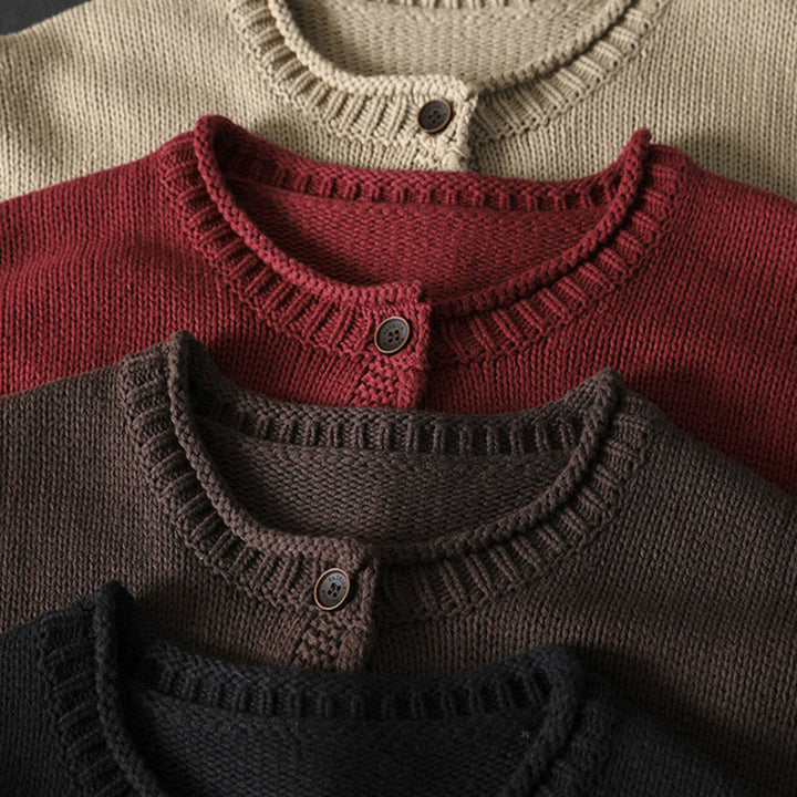 Buddha Stonesパッチワーク図柄ボタンコットンレディース長袖カーディガンセーター - image 20